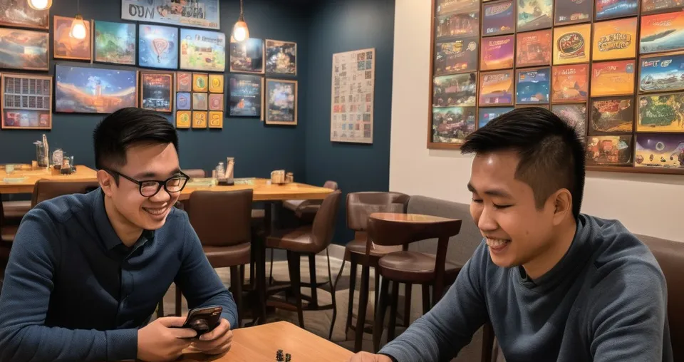 Cozy board game lounge